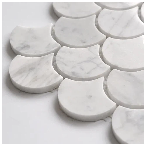 Carrara Marble Fish Scale Mosaic Bathroom tiles Carrara Marble Fish Scale Mosaic Bathroom tiles